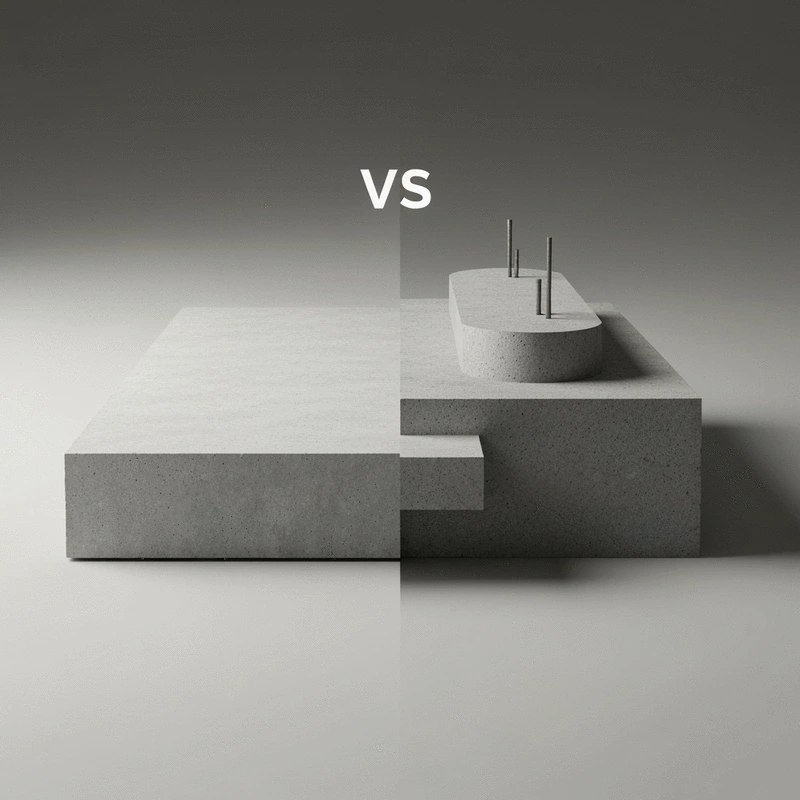 concrete slab support vs footing