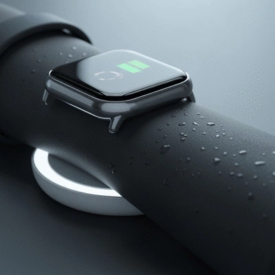 Smartwatch charging on a wireless charging pad