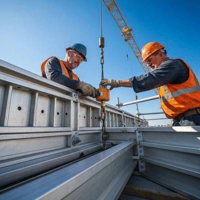 Construction worker performing load testing on aluminum formwork system