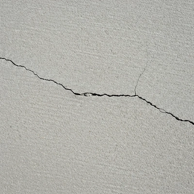 Close-up of a concrete slab with a clear crack running across it, illustrating a common defect, no text, no words, no typography, no labels, clean image