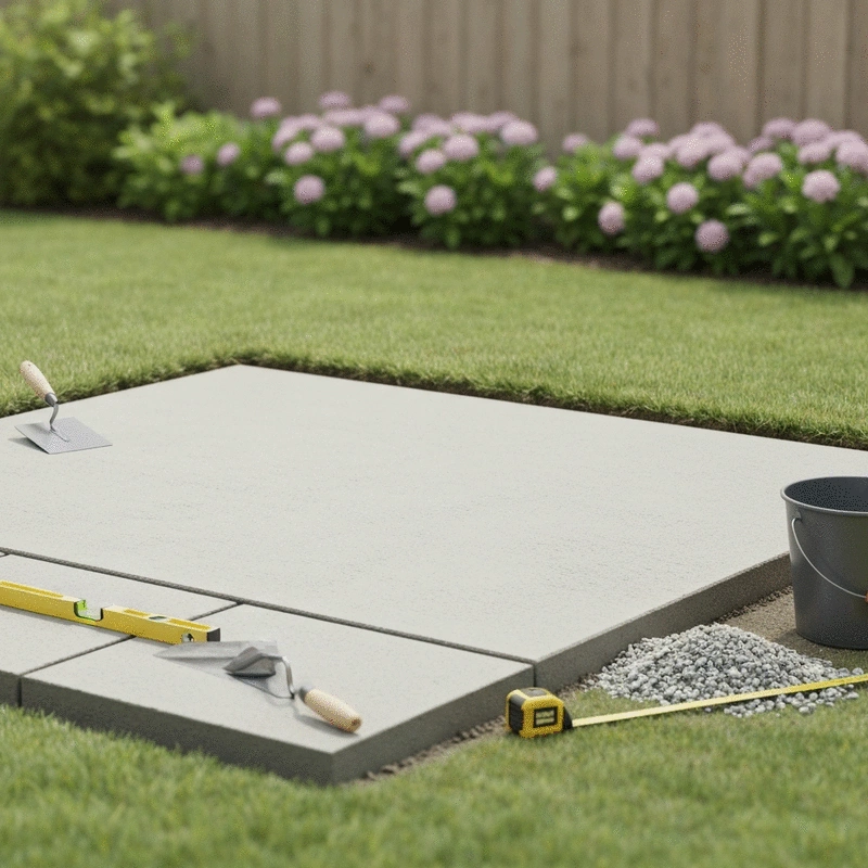 backyard concrete slab