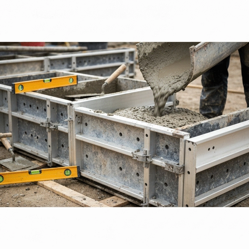 Concrete Pouring with Aluminum Formwork